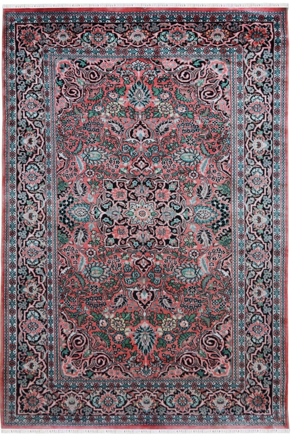 Noori Rug Pak-Persian Kashan Black/Ivory Round Rug 6'4 x 6'5 Noori Rug Pak-Persian Kashan Black/Ivory Round Rug 6'4 x 6'5