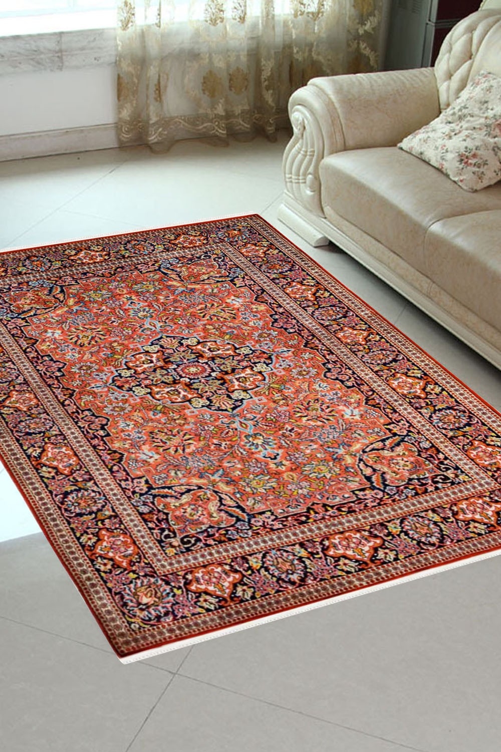 4 x 6 Silk Area Rug Rust Kashmir Silk Rug Rugs and Beyond