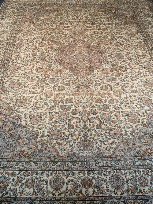 Kashan Medallion Fine Silk Carpet