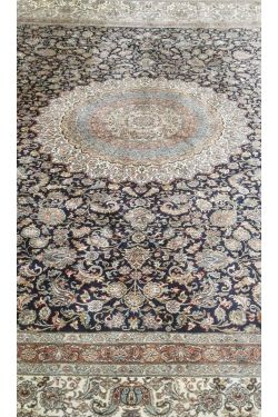 Kashan Blue Silk rug