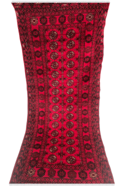 Dual Layered Red Afghani Mori Bokhara Handmade Rug