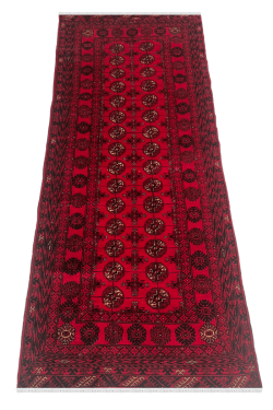 Dual Layered Red Afghani Mori Bokhara Handmade Rug