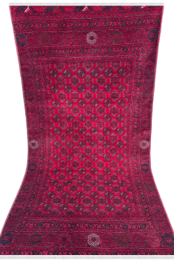 Central Motif Afghani Maroon Handknotted Area Rug