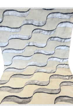 Oceanic Waves Handknotted Wool Rug 