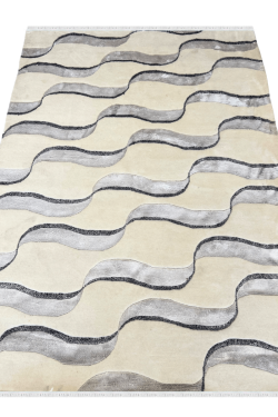 Oceanic Waves Handknotted Wool Rug 