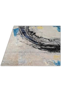 Dreamy Swirl Beige Handmade Wool Abstract Rug
