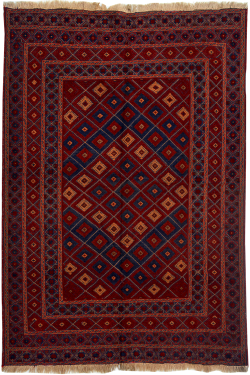 Afghan Blue Flat Weave Kilim Rug