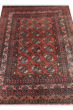 Piped Pattern Baluch Afghani Handmade Carpet