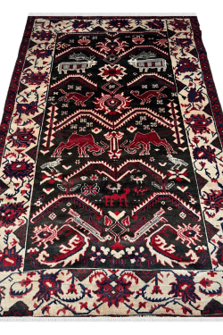 Pictorial Afghan Handknotted Rug