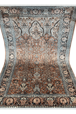 Dual Rust Panel Handknotted Rug