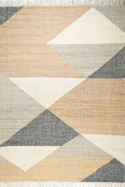 Neutral Prism Contemporary Handmade Jute Carpet