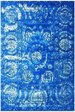 Cobalt Blue Chakra Modern Area Rug