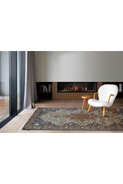 Ivory Kirman Kashmir Wool Carpet