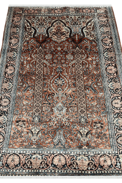 Dual Rust Panel Handknotted Rug