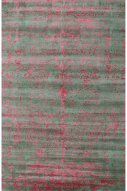 Fuchsia Erased Handmade Modern Area Rug
