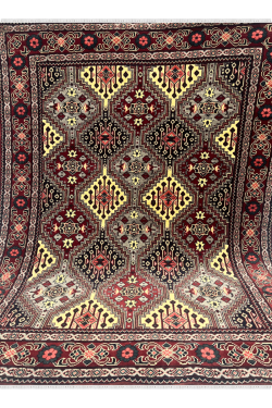 Yellow Caucasian Afghan Handmade Carpet