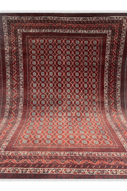 Dual Panel Afghan Bokhara Brown Handmade Carpet