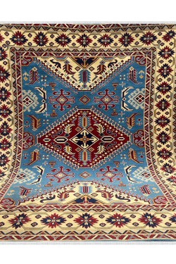 Topaz Blue Caucasian Afghani Handmade Carpet