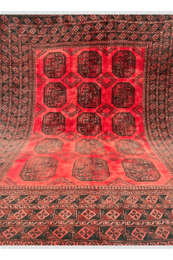Elephant Foot Design Afghani Handknotted Area Rug