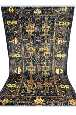 Dark Blue Exclusive Afghani Caucasian Handmade Carpet