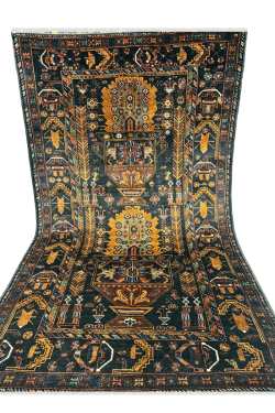 Dual Motif Caucasian Afghan Handmade Carpet