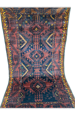 Boho-Chic Afghan Handknotted Carpet