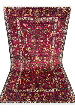 Uzbeki Handknotted Wool Bedroom Carpet