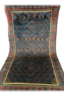 Triple Decker Black Afghani Handmade Carpet