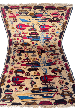 Make Love Not War Afghan Handmade Rug 