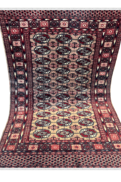 Salmon Pink Bokhara Handknotted Afghani Carpet