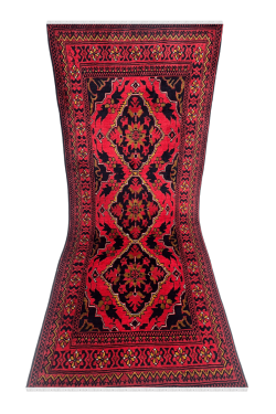 Triple Medallion Afghan Handmade Runner Carpet