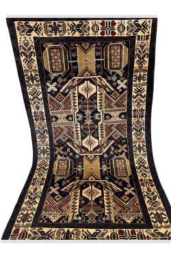 Abstract Afghani Handknotted Wool Carpet