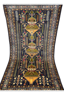Tabriz Blue Handknotted Afghani Rug