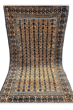 All Over Tabriz Design Afghani Handknotted Rug
