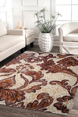 Floral Branches Handtufted Wool Area Rug