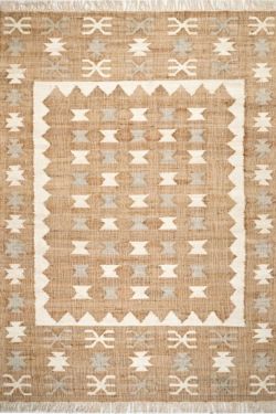 All Over Motif Handcrafted Jute Carpet