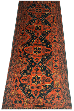 Handknotted Afghan Turkmenistan Runner Carpet for Corridor