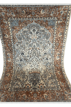 Ek Tarfa Floral Kashan Fine Handknotted Rug