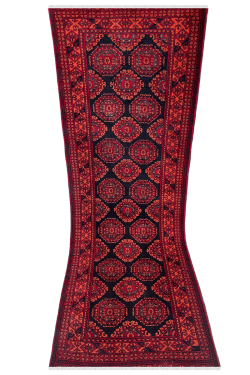 Rust Medieval Pattern Afghan Handmade Runner Rug
