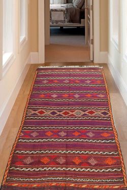 Diamond Chain Kilim Flat-Woven Area Rug