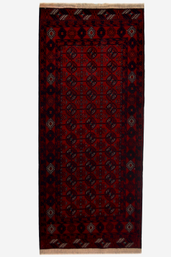 Bokhara Afghan Cherry Runner Rug