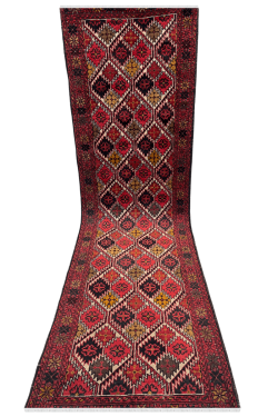 Diamond Pattern Handknotted Area Rug Afghani Runner