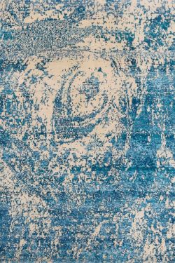 Oceanic Blue Handmade Modern Area Rug