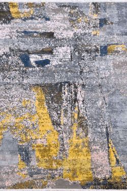 Yellow Gray Rick Road Handmade Modern Area Rug