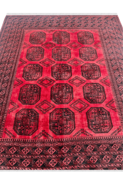 Elephant Foot Design Afghani Handknotted Area Rug