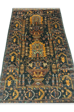 Dual Motif Caucasian Afghan Handmade Carpet