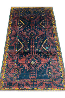 Boho-Chic Afghan Handknotted Carpet