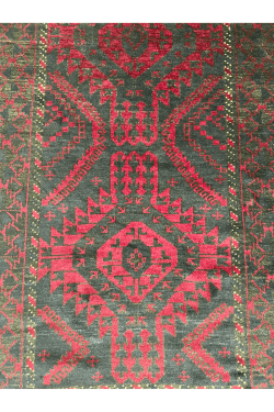 Maroon Black Afghan Handmade Runner Rug For Corridor