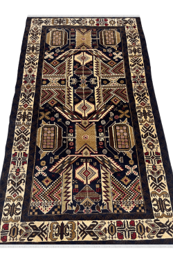 Abstract Afghani Handknotted Wool Carpet