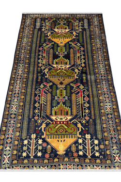 Tabriz Blue Handknotted Afghani Rug